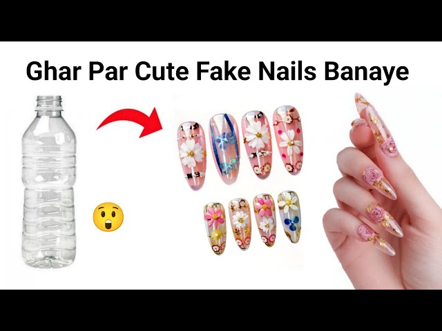 DIY Nail Extensions 😍🥰/how to make nail extensions at home/homemade fake nails