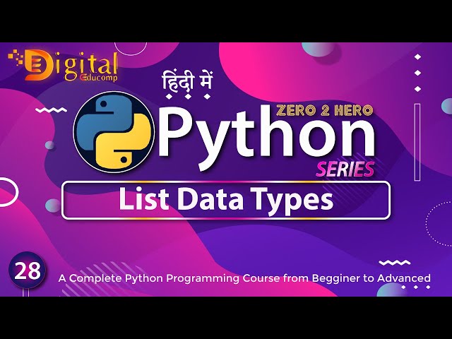 28- List Data Type in Python | Python Tutorial in Hindi