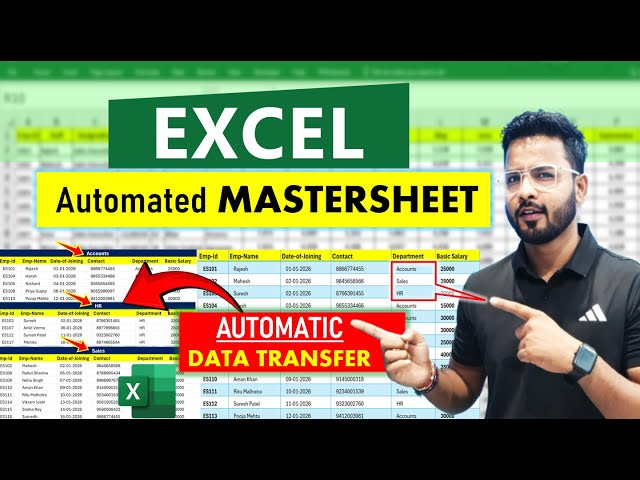 Excel Tutorial 🔥 Automated Master sheet in Excel | Excel Automation #excel