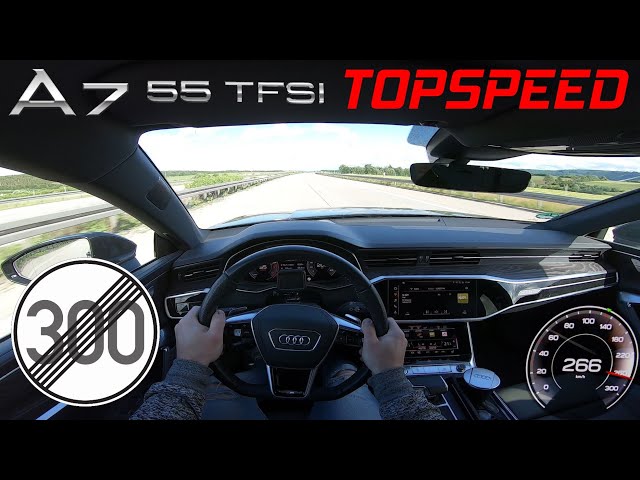 Audi A7 55 TFSI quattro [340HP] POV TOP SPEED & ACCELERATION 0-266km/h