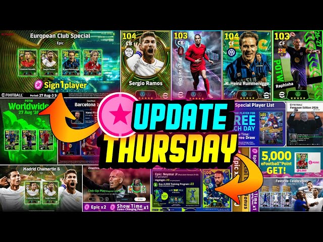eFootball 2027 New Update!! Free Epic 😍 New Treasure Link, Thursday Potw & Free Coins Campaign