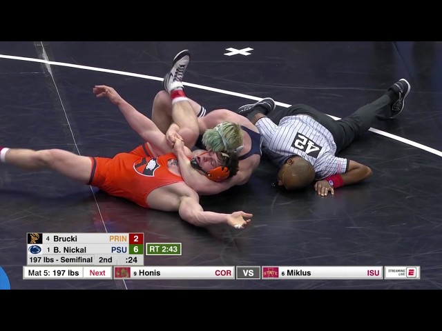 197lbs: Bo Nickal (Penn State) fall Patrick Brucki (Princeton)