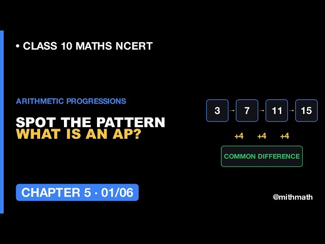 Class 10 Maths Chapter 5 Lesson 1 What Is an Arithmetic Progression?  | NCERT CBSE 2026 #pw #maths