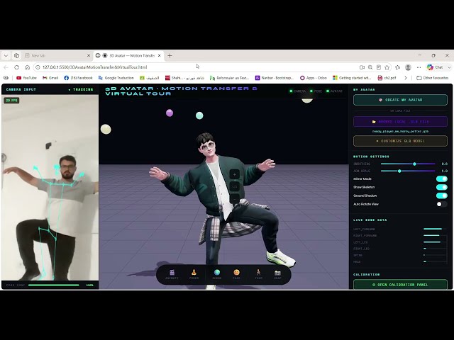 3D Avatar — Real-Time Motion Transfer & Virtual Tour