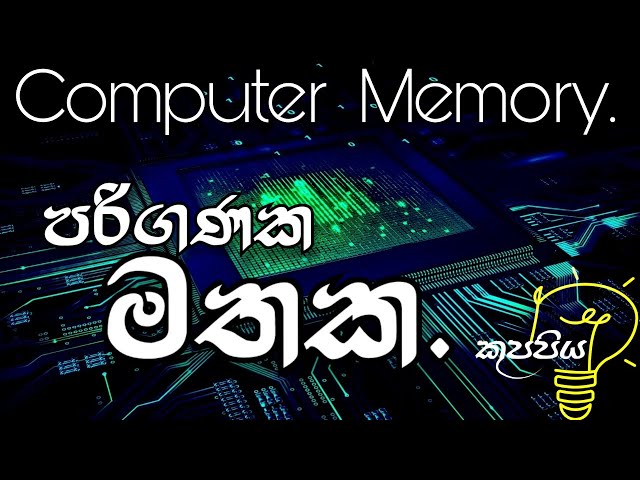 Computer Memory | පරිගණක මතක | IT කුප්පිය.