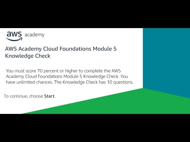 AWS Module 5 Knowledge Check Answers