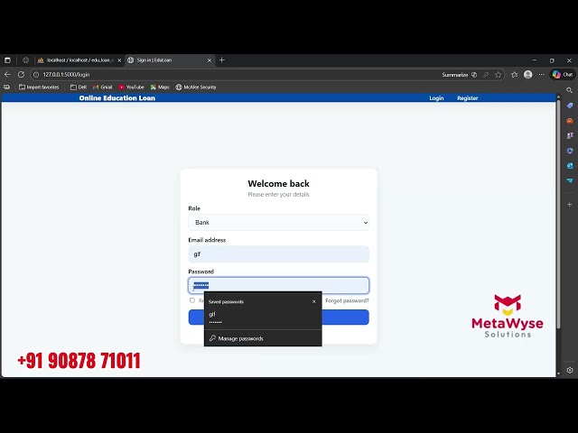 “Online Education Loan System in seconds| Python Flask Final Year Project” 