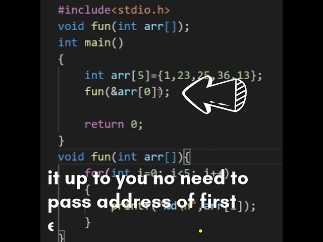 Passing an array to a function | C programming |#shorts  #coding #programming