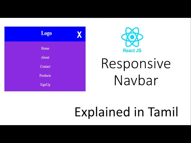 Responsive Navbar in React JS 2023 | React Router Dom | Explained in Tamil