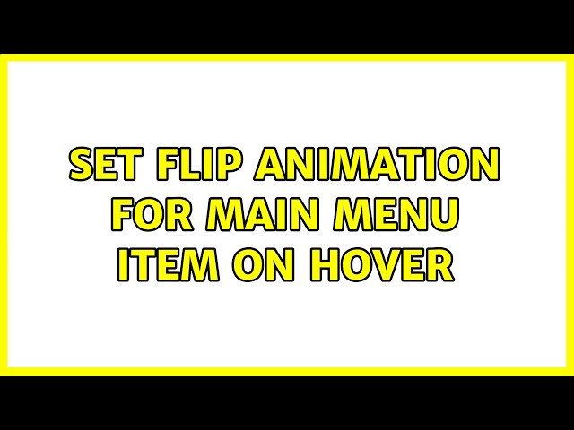set flip animation for main menu item on hover