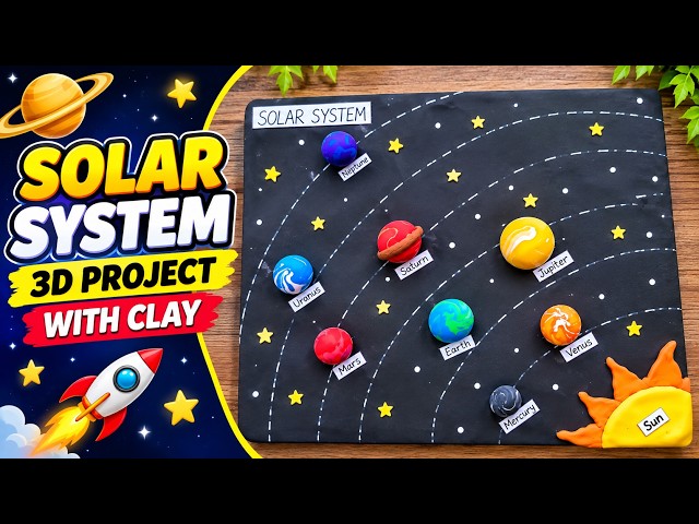 Solar System 3D Project with Clay | Easy School Science Project | DIY Solar System Model