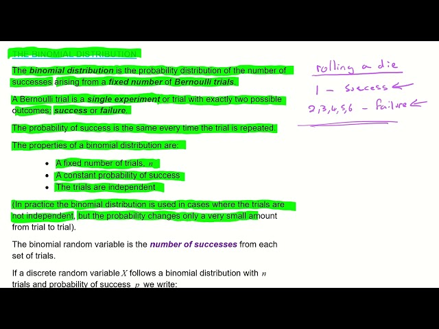 IB AA Discrete Random Variables The Binomial Distribution