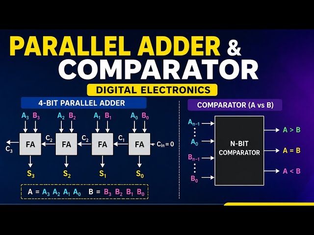Parallel Adder and Comparator | Digital Electronics Easy Explanation | Day 61