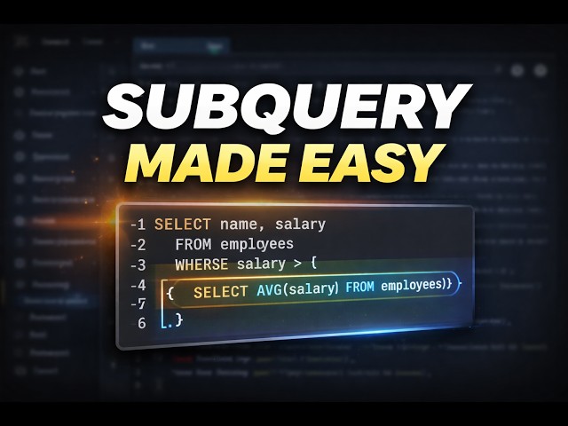 SQL Subqueries Explained Simply | Beginner to Advanced Guide