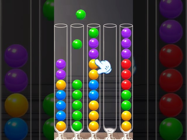 Ball sort color puzzle game #satisfying #colors #sorting #sortingfun #colorballs #3d #shorts