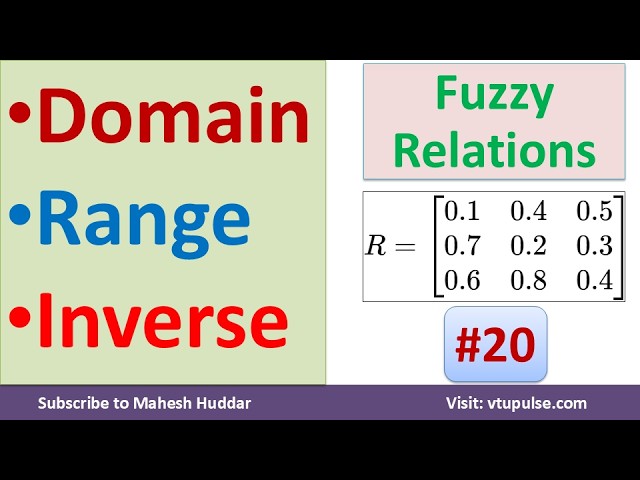 20. How to Find Domain Range and Inverse of Fuzzy Relation in Soft Computing by Vidya Mahesh Huddar