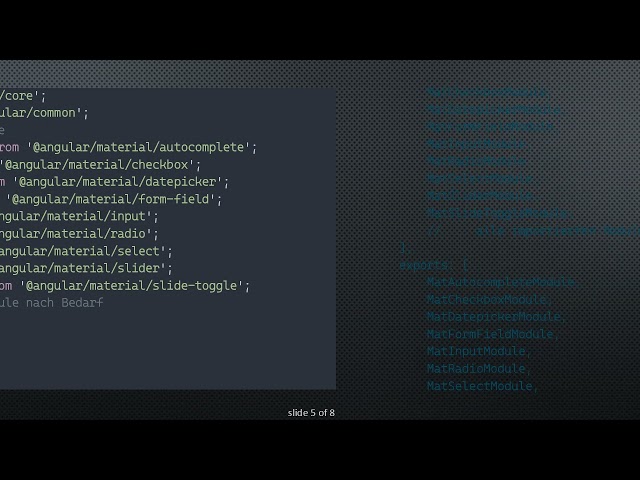 Alle Angular Material-Module in Angular 9 importieren