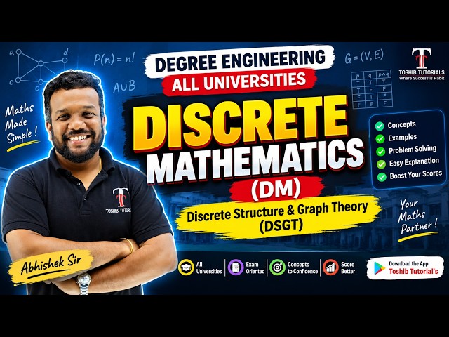 Discrete Mathematics (DM) 🔥 | Degree Engineering | All Universities | DSGT | Toshib Tutorials