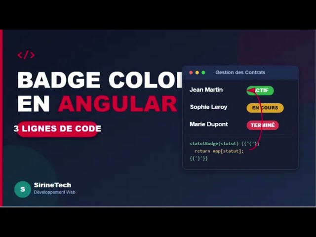 Un Badge de Statut Coloré en Angular — 3 Lignes de Code !