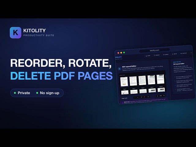 PDF Layout Editor — Reorder, Rotate & Delete PDF Pages (Free, In Your Browser)