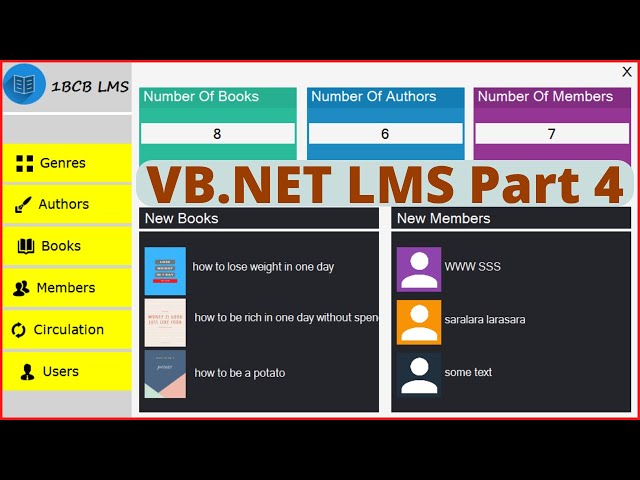 VB.Net Project Tutorial - Create a Library Management System Using VB.Net And MySQL - [ Part 4 ]