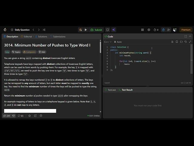 Leetcode 3014 || leetcode daily solution 30-07-2026 || C++ solution || No audio