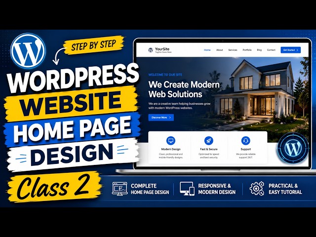 Title:WordPress Website Home Page Design Tutorial 2 | Manikganj IT Academy