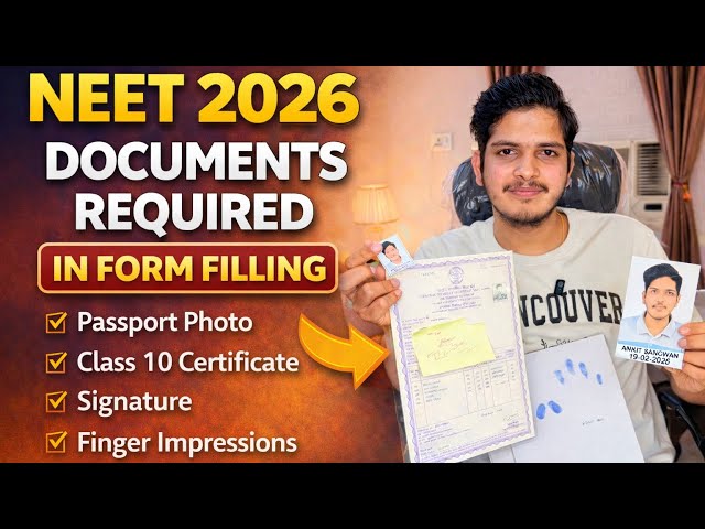 Complete List of Documents Required for Neet 2026 Application Form Registration | Neet 2026 #neet 