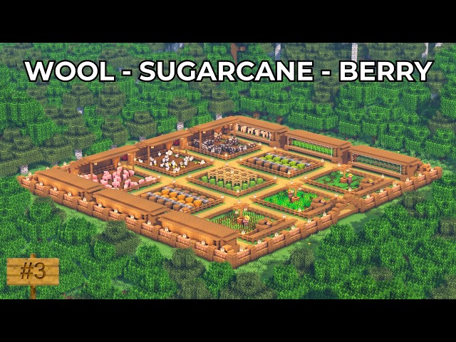 Minecraft Automatic Sugar Cane, Wool & Berry Farms! (Bedrock & Java) | Farmland Part 3