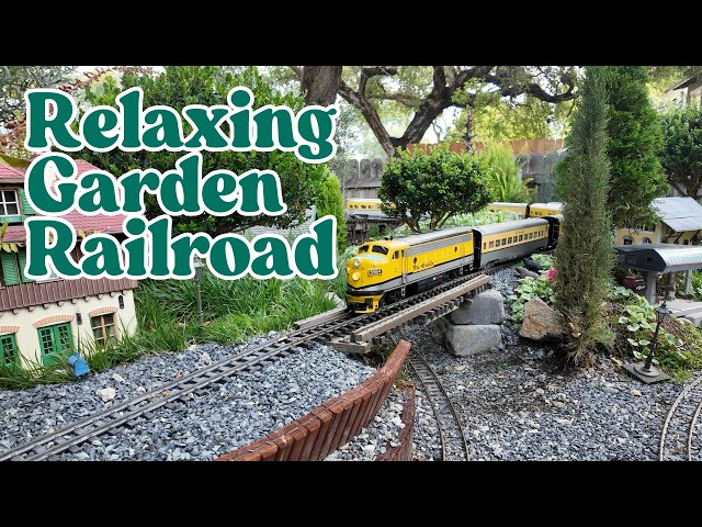 Relaxing Garden Railroad Trains - 1 hour of miniature trains and bird sounds