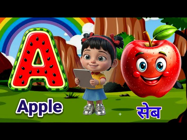 🍎 ABCD, 1️⃣2️⃣3️⃣ , A for Apple , Apple and 1 to 100 , 🌈 ABC & 123 ,✍️ Hindi Alphabet