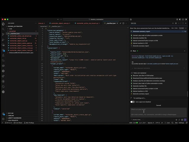 Bob + Maximo (Java to python modernization app)