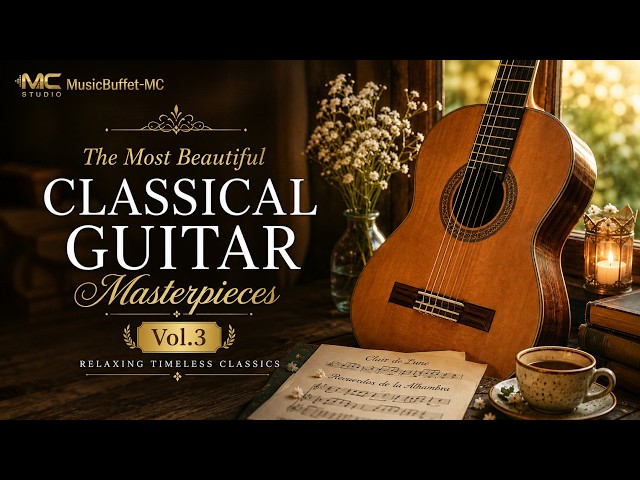 🎸 Classical Guitar Masterpieces Vol. 3 | Relaxing Music for Study, Work, & Healing (No Ads) 1.5 Hour