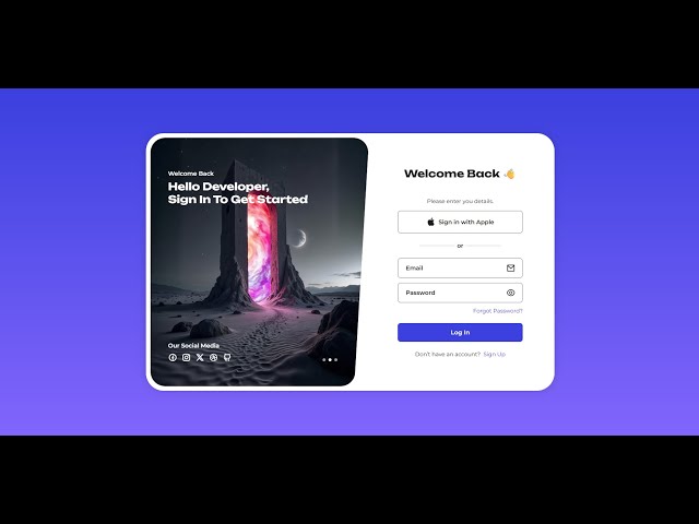 Responsive Login Form With Slider Images Using HTML CSS JavaScript