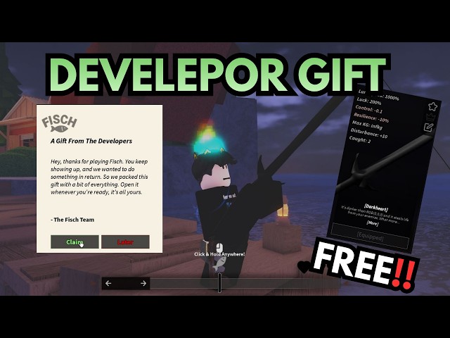 The DEVELEPOR GIFT IS HERE In Fisch (darkheart rod)