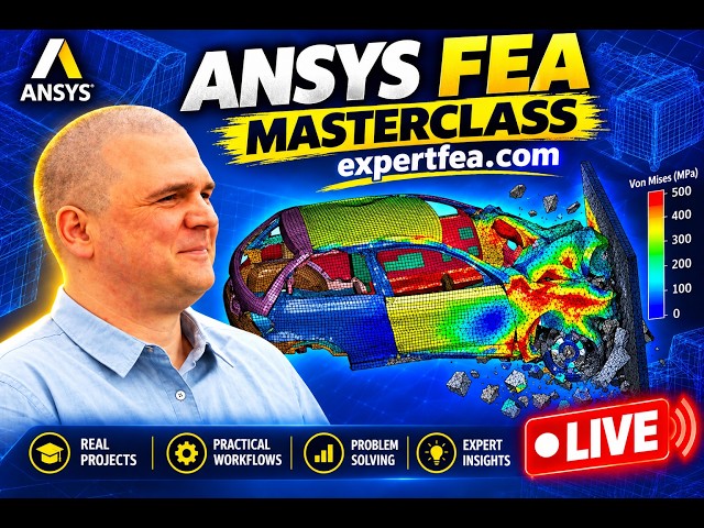 Part 2: Simplified Simulation of Car Crash in ANSYS Explicit Dynamics and LS-DYNA - LIVE Stream 33