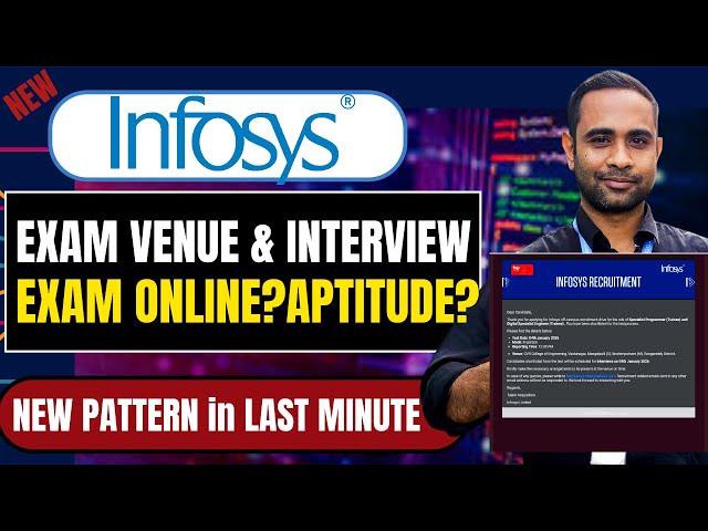 Infosys Exam Venue & Interview date Out | Exam Online ? | Exam Cutoff | Aptitude in Exam?