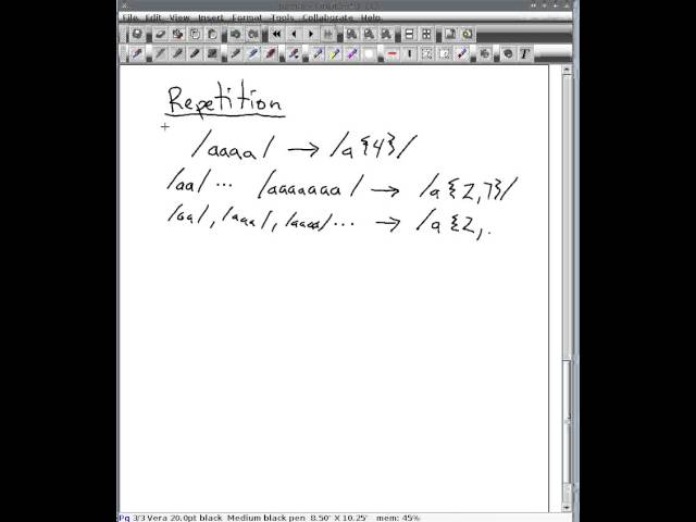 Repetition for regex