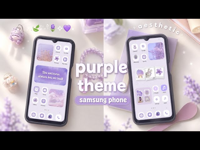 Make your android aesthetic | purple theme | samsung phone 💜