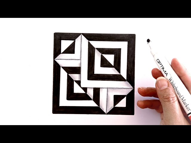 Optical Illusion Tutorial Step by Step ,OP Art Ideas,3D Art ,obstacle drawing