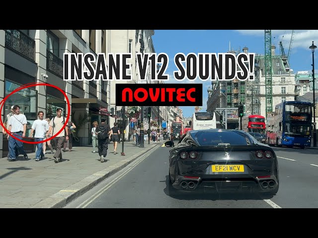 ¡INCREÍBLE Ferrari 812 SUPERFAST con Novitec: Acelerones y REVS en Londres! *¡SONIDOS Y REACCIONE...
