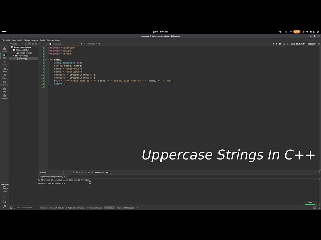 Uppercase strings in c++ the easiest way