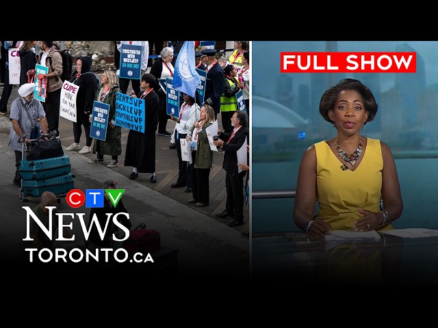 Miles de asistentes de vuelo de WestJet inician huelga | CTV News Toronto a las seis del 2 de ago...
