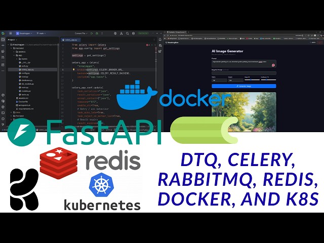Cloud-Native AI Image Gen: Distributed Task Queues FastAPI, Celery, RabbitMQ, Redis, Docker, and K8s