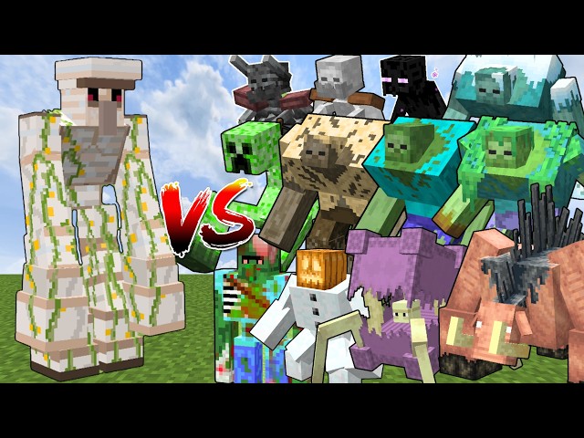 MUTANT IRON GOLEM vs ALL MUTANT MOBS (Minecraft Mob Battle)
