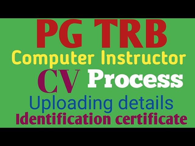 PG TRB/Computer Science /How to face CV