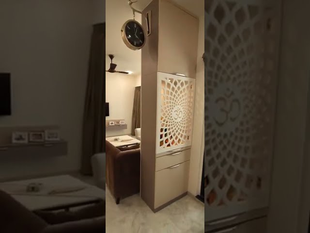 Mandir as a partition. Functionality meets design. Customized design for your home.