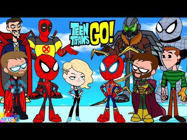 Teen Titans Go! vs. Thor Spiderman and friends! Cartoon Character Swap - SETC