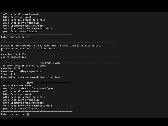 Event Management System in C | Mini Project Demo