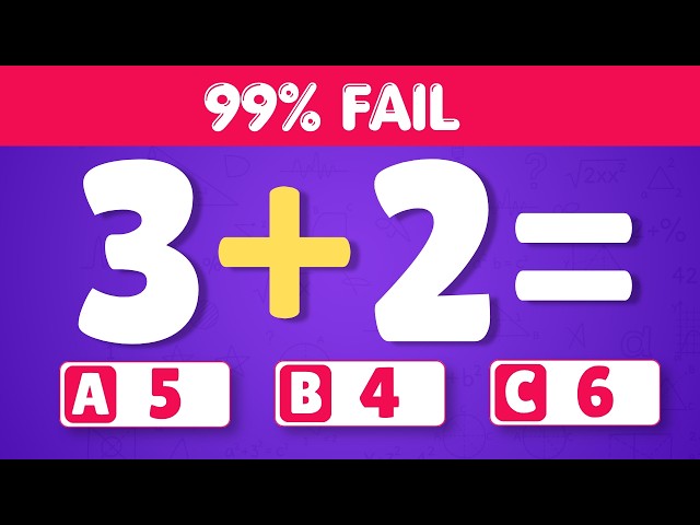 30 Math Questions from Easy to Impossible ⚡ Can You Solve These Math Problems